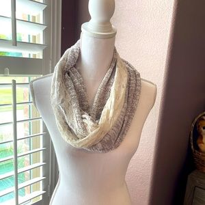 EUC Heathered and Lace Infinity Scarf